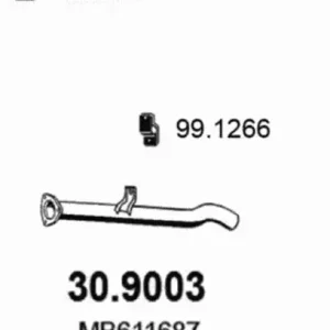 РЕЗОНАТОР ГЛУШ. ЗАДНИЙ MITSUBISHI PAJERO 2.5 TD PL '88 30.9003 ASSO