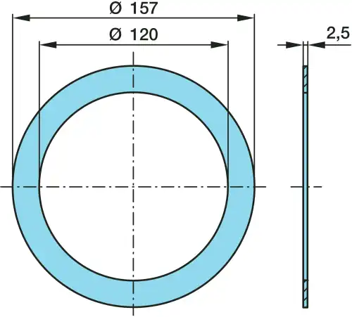кольцо уплотнительное ступицы !пластик 120x157x2.5 BPW 03.310.97.30.0