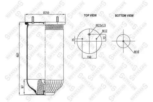 Пневмоподушка STELLOX 90-26190-SX