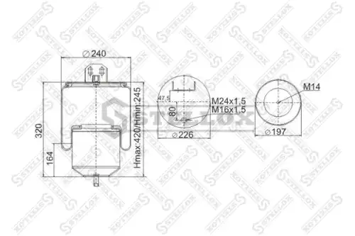 Пневмоподушка STELLOX 90-64181-SX