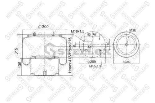 Пневмоподушка STELLOX 90-08361-SX
