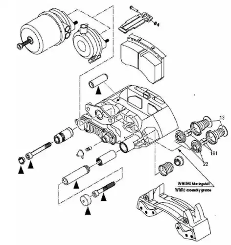 р/к дискового тормоза !=K001300 (мр) пыльники с буртомSN6..,SN7.,NA7.,/ BPW, SAF 20 K010603 KNORR