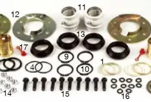 р/к торм. вала !универсальный на ось втулки, стопора, уплотн SAF 8442/9042 075.528 SAMPA