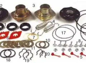 р/к торм вала !(мпр) на ось (полный)опоры+пыльники+стопора+пруж+кольца+монт. к-тSKRS 98-> 075.542 SAMPA