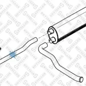 труба глуш.(прием.)!треуг.фланец плечи 600+270+300 3-изгMAN L2000 6/8/9/10 D0824FL/LFL 82-03665-SX STELLOX