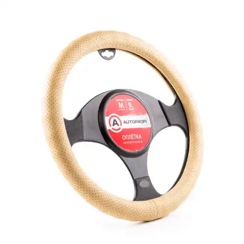 Чехол на руль AUTOPROFI AP1912BEM экокожа размер M 37-39 см