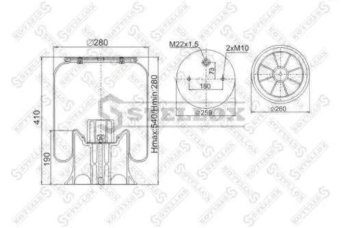Пневмоподушка STELLOX 90-41582-SX