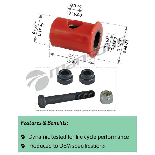 Р/к рычага переключения передач MANSONS (ГП/сайлентблок 1шт., втулка 2шт., болт 1шт., гайка 1шт.) 984.003