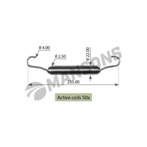 Пружины барабанных тормозных колодок MANSONS 300.029