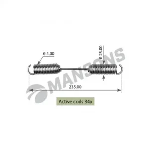 Пружины барабанных тормозных колодок MANSONS 300.062