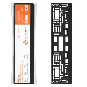 рамка под номерной знак! двусоставная, евро-книжка (без надписи), черная ADFC002 AIRLINE