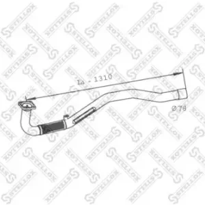 труба глушителя приемная с гофрой !d=78 L=1310 квадр. фланец Iveco EuroCargo/Tector 82-03701-SX STELLOX