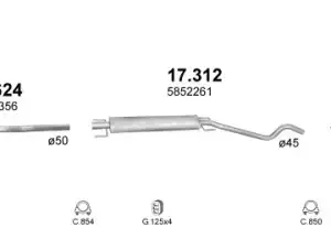 глушитель задняя часть! VW Caddy 2.0SDi 04> 30.266AL POLMOSTROW