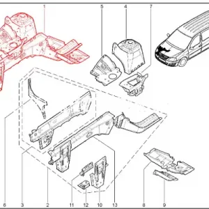 8450013073 Брызговик с лонжероном правый в сборе LADA Largus (FL) NEW Lada