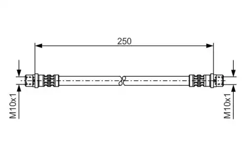 шланг торм. зад. VW T5/Multivan 2.5TDi 03> L=250 1 987 476 309 BOSCH