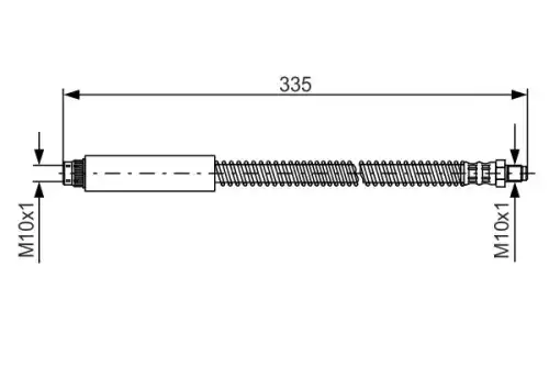 шланг торм. пер. Peugeot 206 1.4/1.6/2.0 98> L=335 1 987 476 078 BOSCH