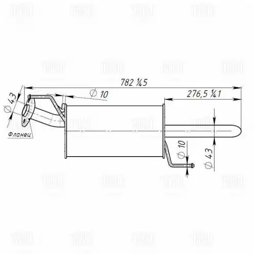 глушитель! Nissan Juke 1.6i 10> EMM 1404 TRIALLI