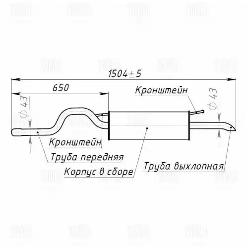 глушитель! Skoda Octavia 1.4i/1.6i 8V 96> EMM 1810 TRIALLI