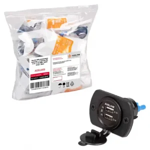 розетка USB! встраиваемая влагозащ. с 2 портами (5В, 2.1А + 2.1А) (В пакете) AEBJ205 AIRLINE