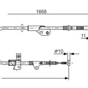 Трос ручного тормоза BOSCH 1 987 477 755