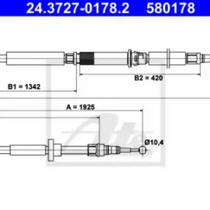 Трос ручного тормоза ATE 24.3727-0178.2