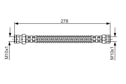 шланг тормозной задний! L=278 Porsche 911 <93 1 987 481 280 BOSCH