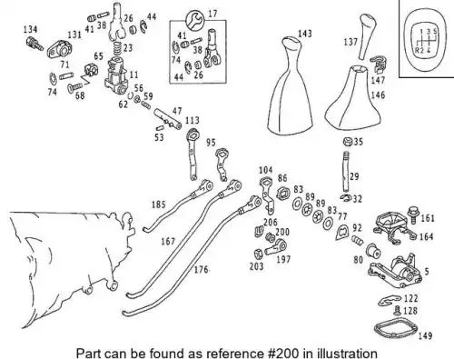 втулка тяги КПП! MB W123/124/140/201/202/210/460 77> 210 992 00 10