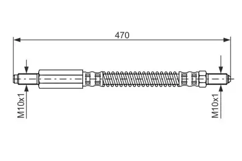 шланг торм. пер.! L=470 Land Rover Discovery 3.5/2.5TD 89-92 1 987 476 595 BOSCH