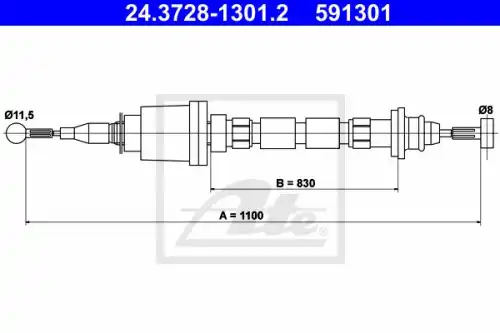 Трос сцепления ATE 24.3728-1301.2