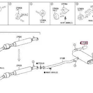 насадка на трубу глушителя! Toyota RAV4 19-22 1740825042 TOYOTA / LEXUS
