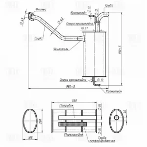 EMM 0356 Глушитель для а/м Hyundai Creta (16-) 1.6i осн. (алюм. сталь) (EMM 0356) TRIALLI
