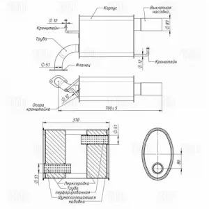 глушитель лев.! Mazda 6 2.0i/2.5i EMM 0375 TRIALLI