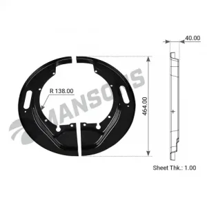 щиток пылезащитный! к-т на сторону (верхний+нижний) DAF 200.309 MANSONS