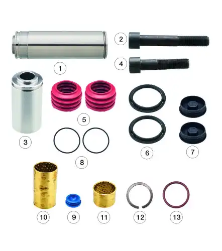 р/к дискового тормоза !13(мр)направл.втулки.болты.заглушки.уплотн. BPW TSB3709/4309/4312 0810 70102 ANDAC