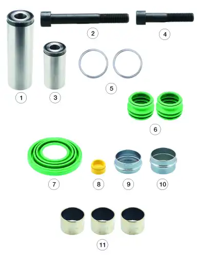 р/к дискового тормоза!(мр) направляющие,болты,втулки,крышки,пыльники,уплотнителиSAF 0810 30123 ANDAC