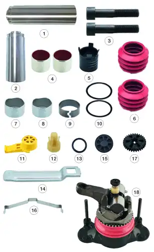 р/к дискового тормоза !(мр) полный к-т (подводящий механизм, направл.) HALDEX Modul T 0810 60903 ANDAC