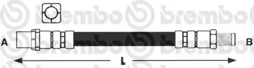 шланг тормозной передний! L440 BMW E39 2.0-4.0/2.0D-3.0D 95-04 T06011 BREMBO
