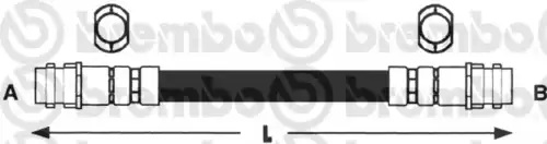 шланг тормозной задний! Audi A3,VW Bora/Golf 1.0-2.0TD 96> T 85 027 BREMBO