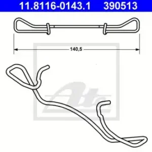 Пружины барабанных тормозных колодок ATE 11.8116-0143.1