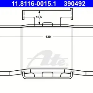 Пружины барабанных тормозных колодок ATE 11.8116-0015.1
