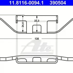 Пружины барабанных тормозных колодок ATE 11.8116-0094.1