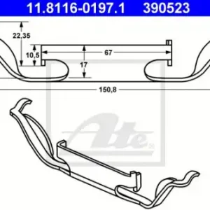 Пружины барабанных тормозных колодок ATE 11.8116-0197.1