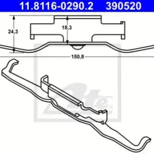 Пружины барабанных тормозных колодок ATE 11.8116-0290.2