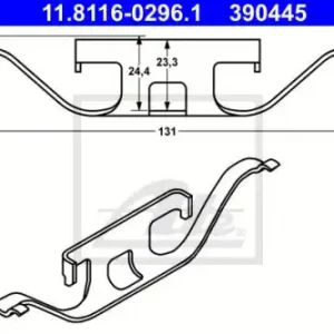 Пружины барабанных тормозных колодок ATE 11.8116-0296.1