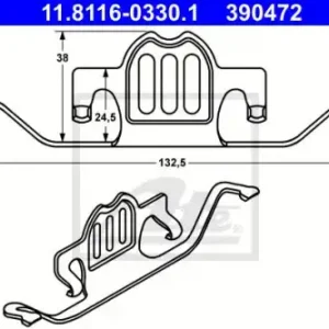 Пружины барабанных тормозных колодок ATE 11.8116-0330.1
