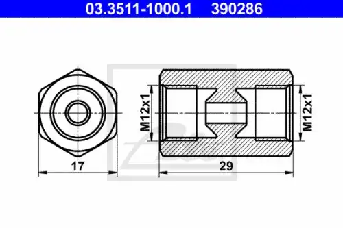 переходник! M12x1.0 L=29mm 03.3511-1000.1 ATE