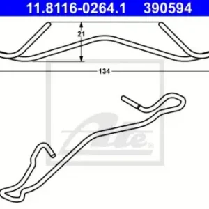 Пружины барабанных тормозных колодок ATE 11.8116-0264.1