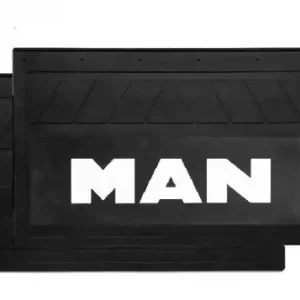 Брызговик задний 580х360х7 MAN, резина, объемный, белая надпись, 6 отверстий (комплект) DA-02183 ДАЛИ-АВТО