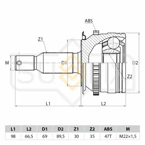 ШРУС наружный SUFIX ST-1066