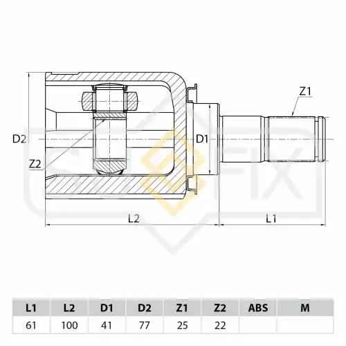 ШРУС внутренний перед лев ST1123 SUFIX